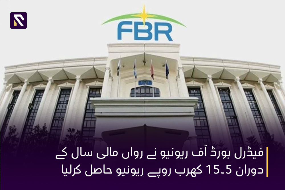 FBR received revenue of 15.5 trillion in current fiscal year