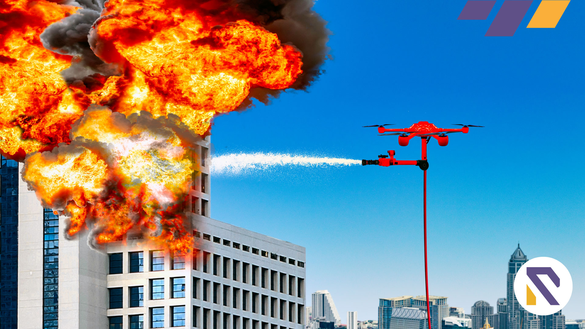 Drones in firefighting system