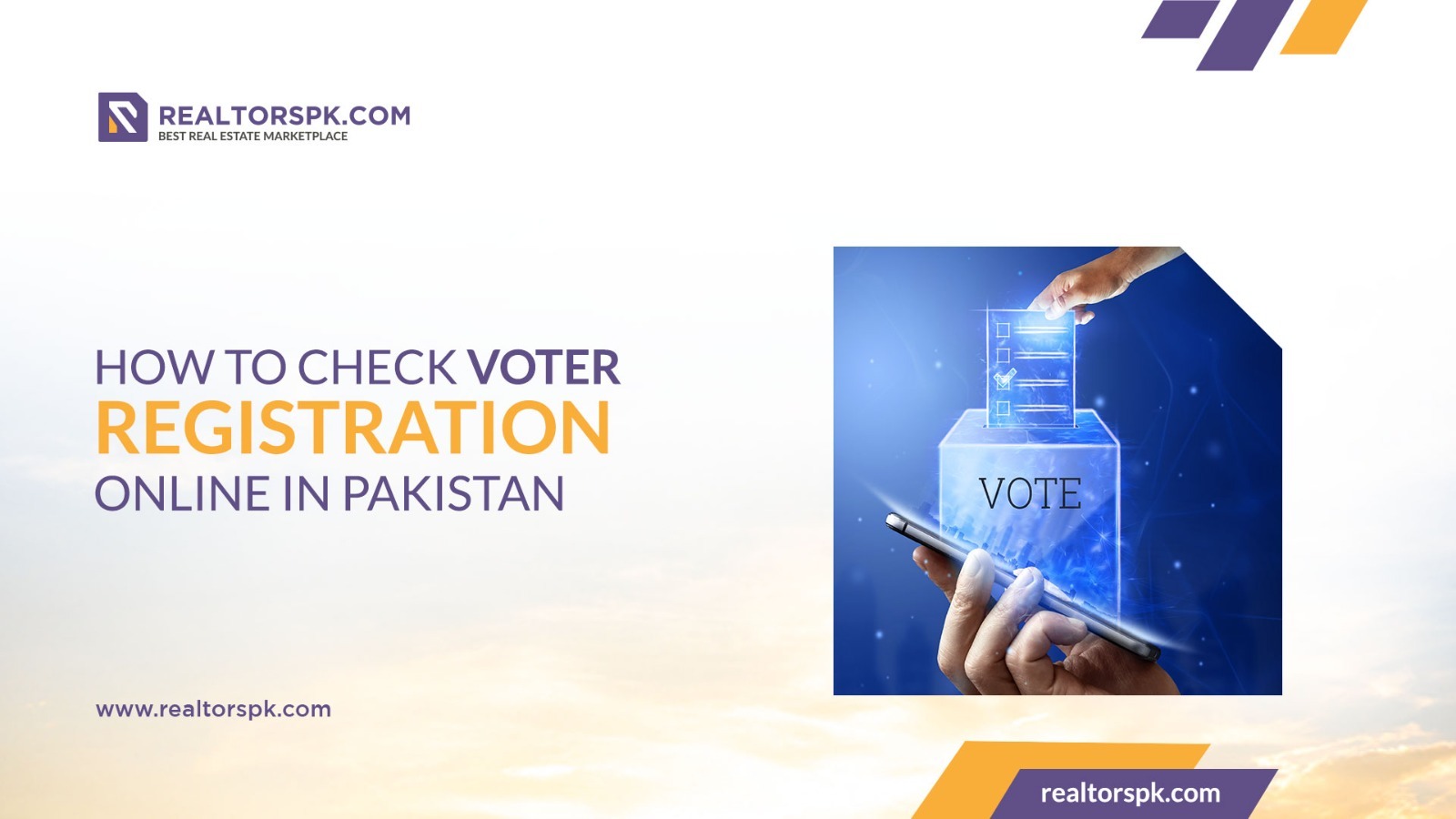 Check vote registration-elections in pakistan-realtorspk.com